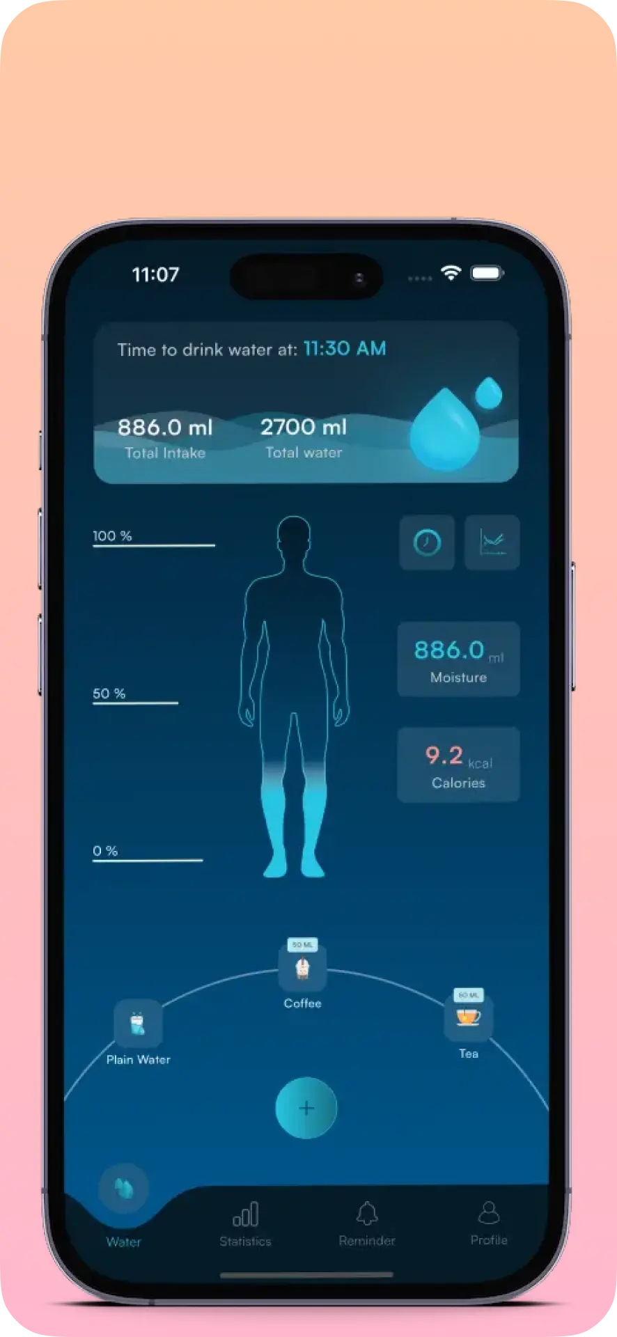 H2Glow iOS app on iPhone, built by TechKhedut