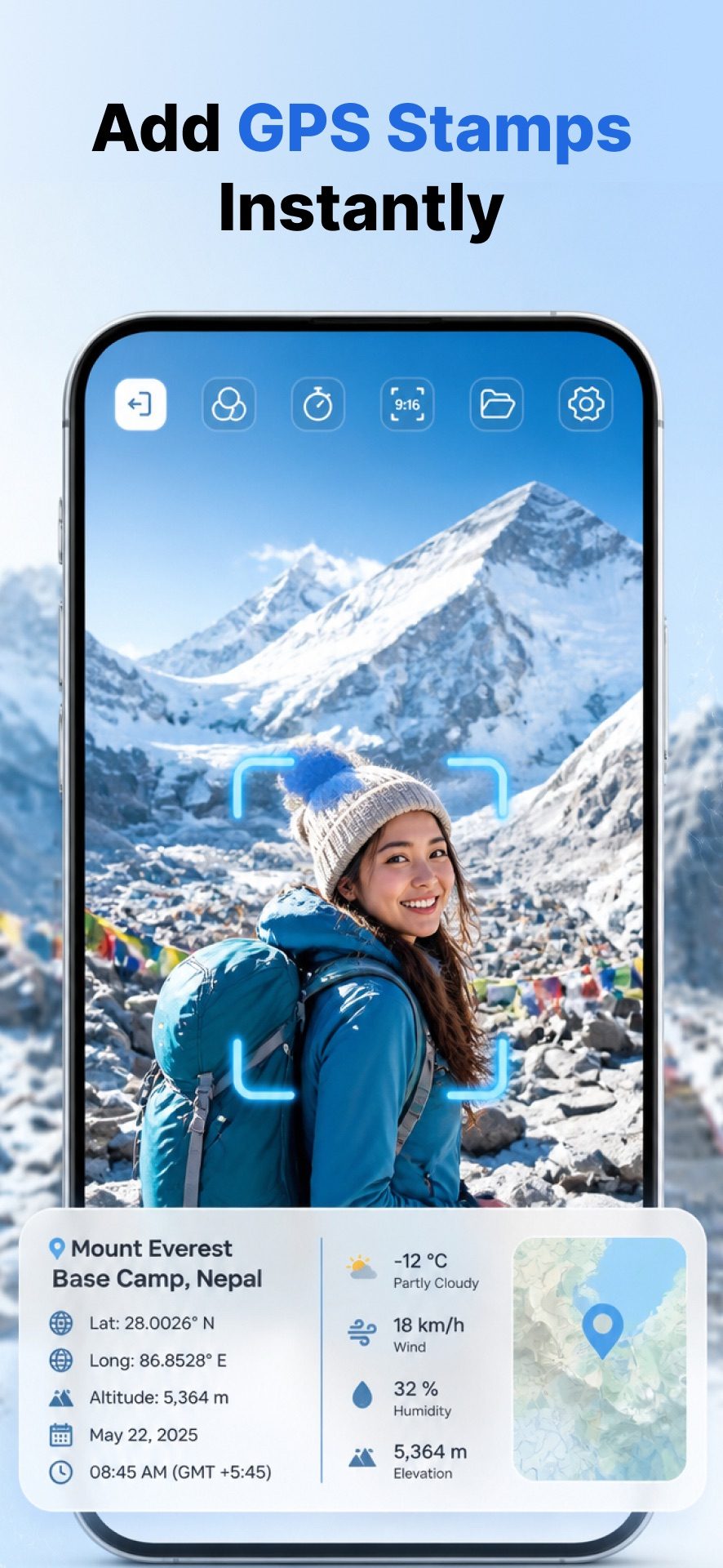 GPS Map Camera Android app built by TechKhedut — add GPS stamps instantly